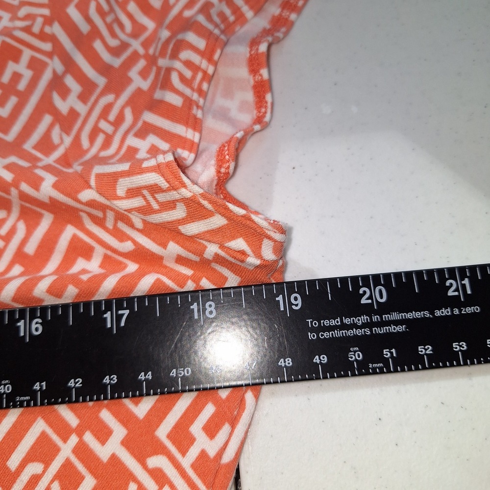 Midi Dress Resort Wear Retro New York & Company Stretch Faux Wrap Peach Orange L - Picture 6 of 11